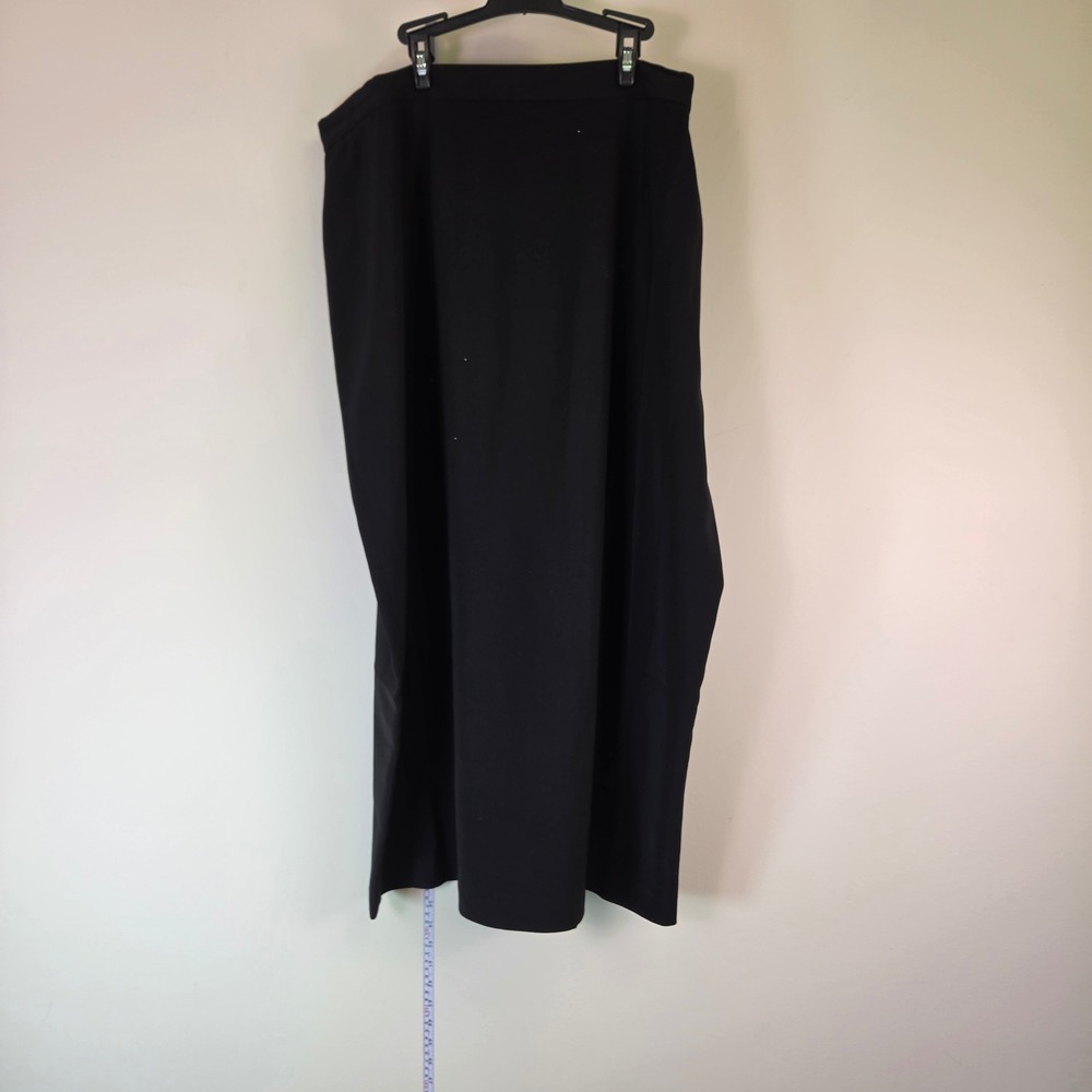 Black Maxi Skirt Elastic Waist Long Minimalist Solid Skirt Size XL